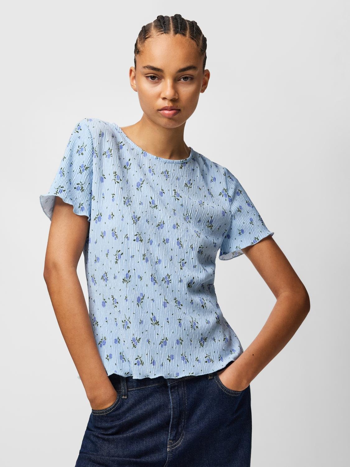 PCFLORA T-Shirt - Cashmere Blue - VERO MODA & VILA Bergvik